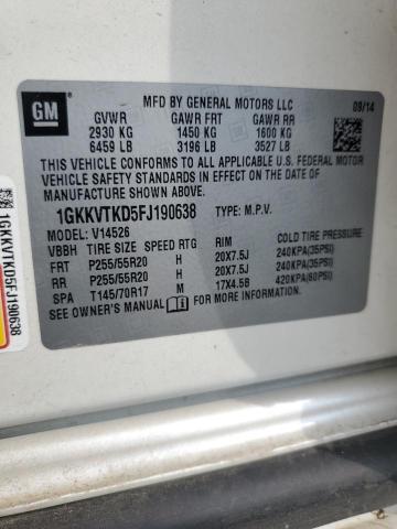 Photo 12 VIN: 1GKKVTKD5FJ190638 - GMC ACADIA DEN 