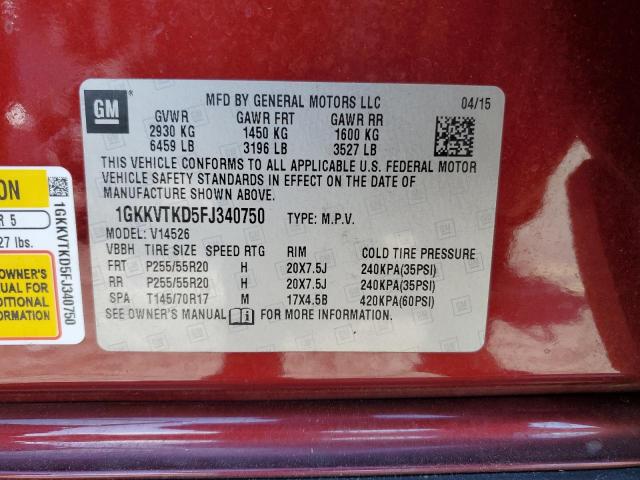 Photo 13 VIN: 1GKKVTKD5FJ340750 - GMC ACADIA DEN 