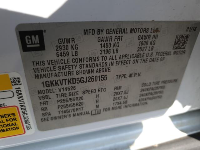 Photo 9 VIN: 1GKKVTKD5GJ260155 - GMC ACADIA DEN 