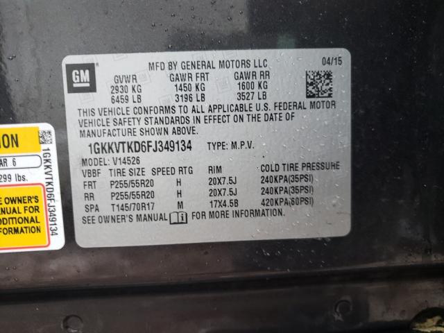 Photo 9 VIN: 1GKKVTKD6FJ349134 - GMC ACADIA DEN 