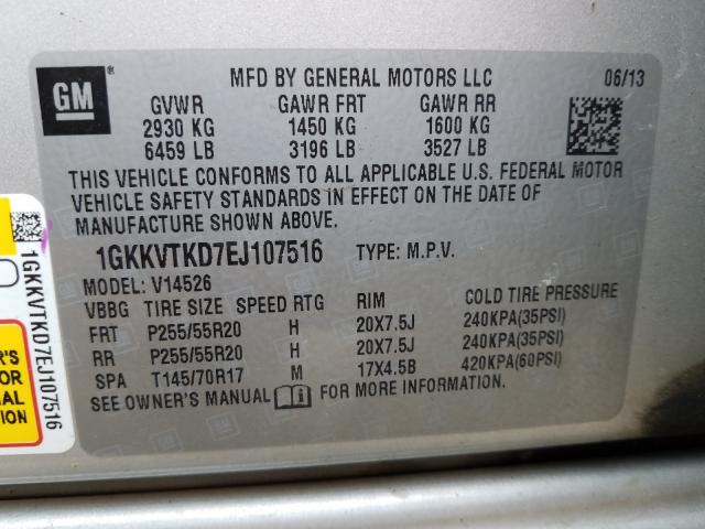 Photo 9 VIN: 1GKKVTKD7EJ107516 - GMC ACADIA DEN 