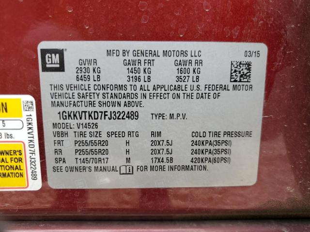 Photo 12 VIN: 1GKKVTKD7FJ322489 - GMC ACADIA DEN 