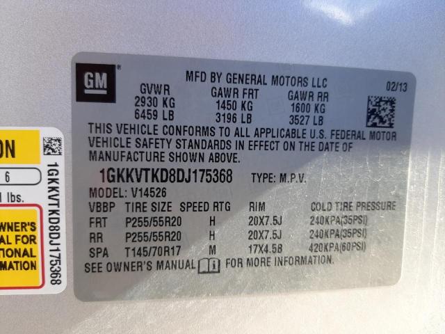 Photo 9 VIN: 1GKKVTKD8DJ175368 - GMC ACADIA DEN 