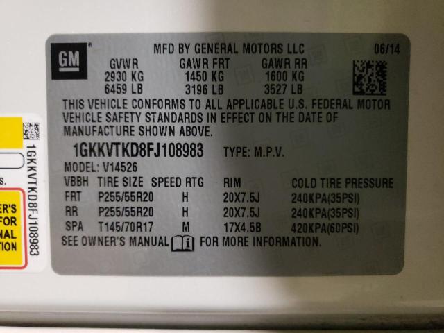 Photo 12 VIN: 1GKKVTKD8FJ108983 - GMC ACADIA DEN 