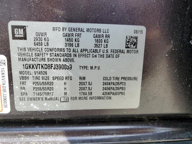 Photo 12 VIN: 1GKKVTKD8FJ390039 - GMC ACADIA DEN 