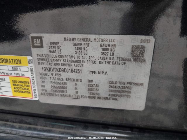 Photo 8 VIN: 1GKKVTKD9DJ164251 - GMC ACADIA 