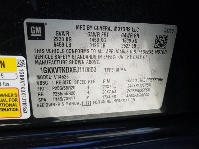 Photo 9 VIN: 1GKKVTKDXEJ110653 - GMC ACADIA DEN 