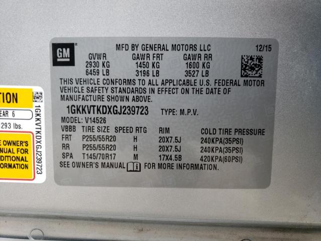 Photo 12 VIN: 1GKKVTKDXGJ239723 - GMC ACADIA DEN 