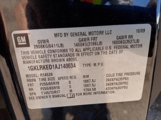 Photo 9 VIN: 1GKLRKED1AJ140634 - GMC ACADIA SL 