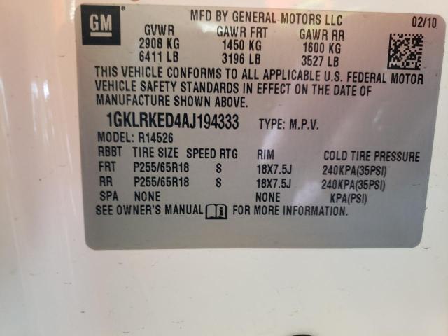 Photo 12 VIN: 1GKLRKED4AJ194333 - GMC ACADIA SL 