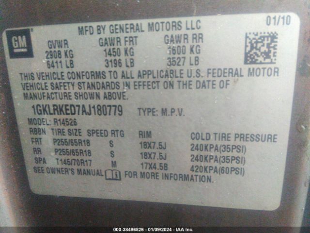 Photo 8 VIN: 1GKLRKED7AJ180779 - GMC ACADIA 