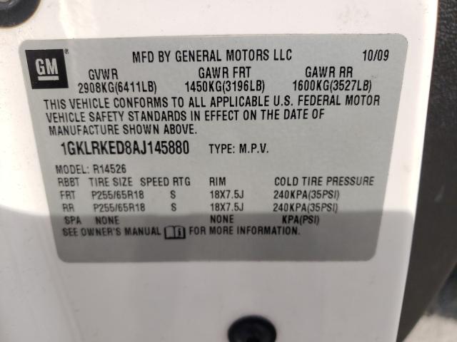 Photo 9 VIN: 1GKLRKED8AJ145880 - GMC ACADIA SL 