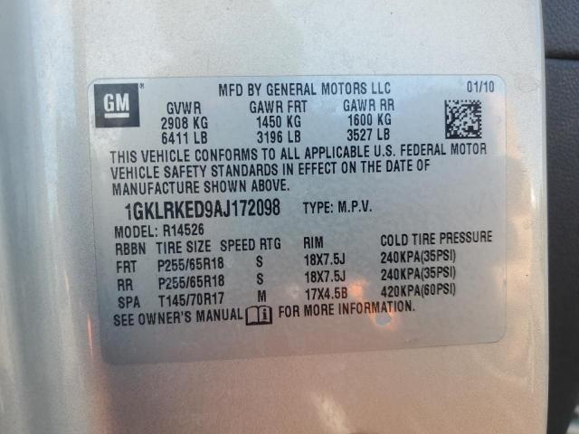 Photo 12 VIN: 1GKLRKED9AJ172098 - GMC ACADIA SL 