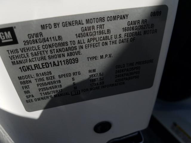 Photo 9 VIN: 1GKLRLED1AJ118039 - GMC ACADIA SLE 