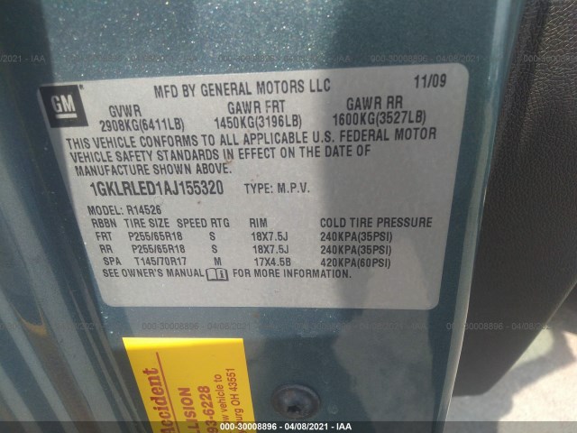 Photo 8 VIN: 1GKLRLED1AJ155320 - GMC ACADIA 