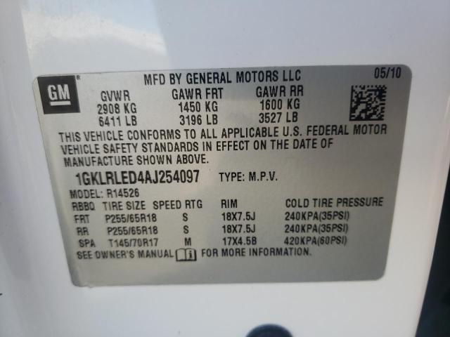 Photo 9 VIN: 1GKLRLED4AJ254097 - GMC ACADIA SLE 