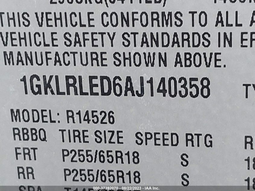 Photo 8 VIN: 1GKLRLED6AJ140358 - GMC ACADIA 