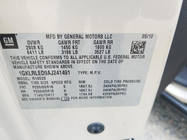 Photo 9 VIN: 1GKLRLED9AJ241491 - GMC ACADIA SLE 