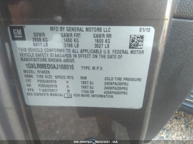 Photo 8 VIN: 1GKLRMED0AJ168016 - GMC ACADIA 