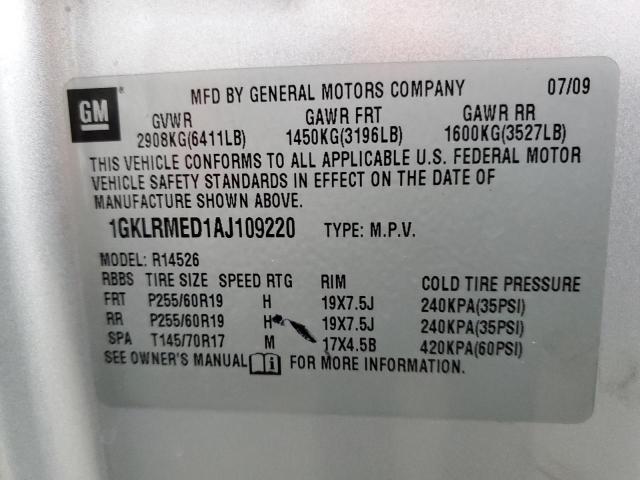 Photo 9 VIN: 1GKLRMED1AJ109220 - GMC ACADIA SLT 