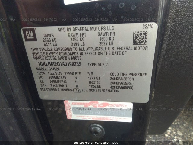 Photo 8 VIN: 1GKLRMED1AJ190235 - GMC ACADIA 