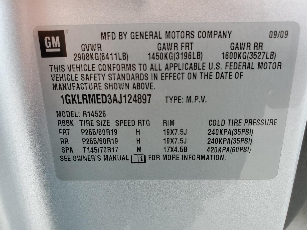 Photo 12 VIN: 1GKLRMED3AJ124897 - GMC ACADIA 