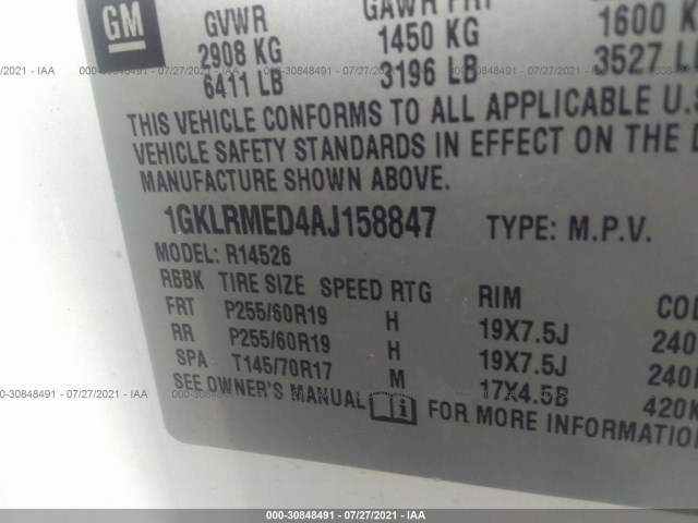 Photo 8 VIN: 1GKLRMED4AJ158847 - GMC ACADIA 