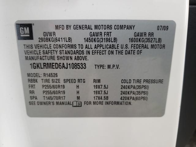 Photo 9 VIN: 1GKLRMED6AJ108533 - GMC ACADIA SLT 