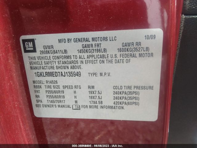 Photo 8 VIN: 1GKLRMED7AJ135949 - GMC ACADIA 