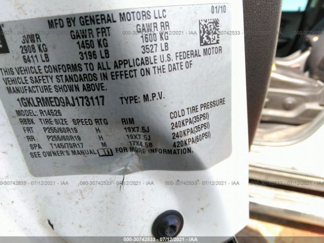 Photo 8 VIN: 1GKLRMED9AJ173117 - GMC ACADIA 