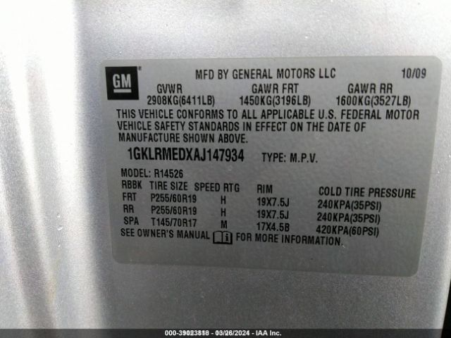 Photo 8 VIN: 1GKLRMEDXAJ147934 - GMC ACADIA 