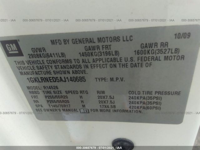 Photo 8 VIN: 1GKLRNED5AJ140685 - GMC ACADIA 