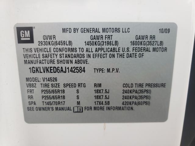 Photo 9 VIN: 1GKLVKED6AJ142584 - GMC ACADIA SL 