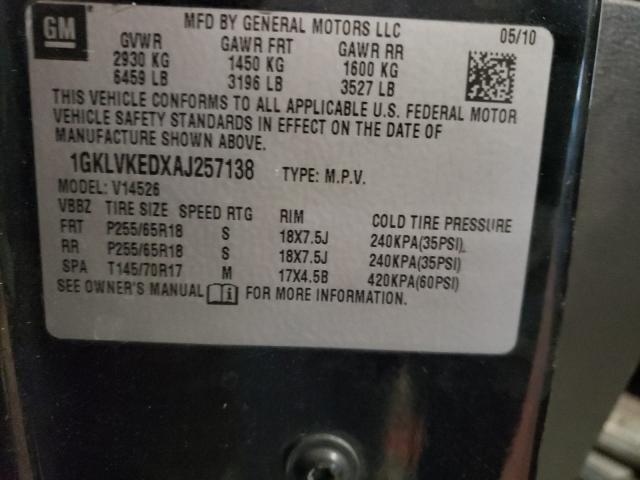 Photo 9 VIN: 1GKLVKEDXAJ257138 - GMC ACADIA SL 