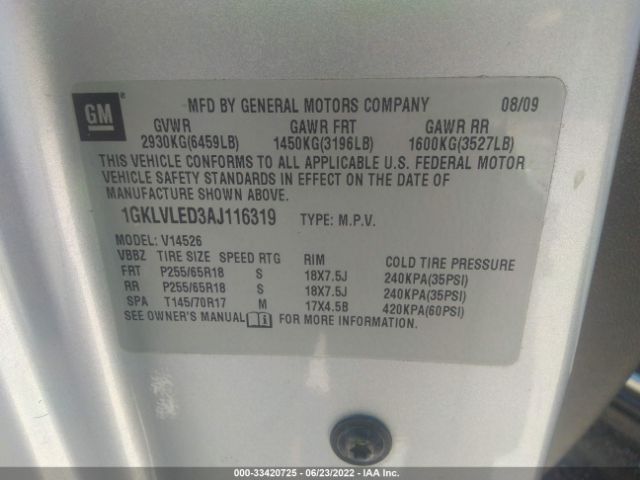 Photo 8 VIN: 1GKLVLED3AJ116319 - GMC ACADIA 