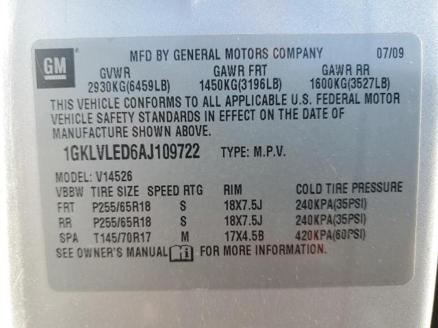 Photo 12 VIN: 1GKLVLED6AJ109722 - GMC ACADIA SLE 