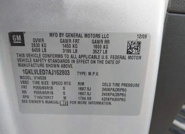 Photo 8 VIN: 1GKLVLED7AJ162803 - GMC ACADIA 