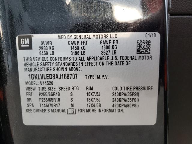 Photo 9 VIN: 1GKLVLED8AJ168707 - GMC ACADIA SLE 