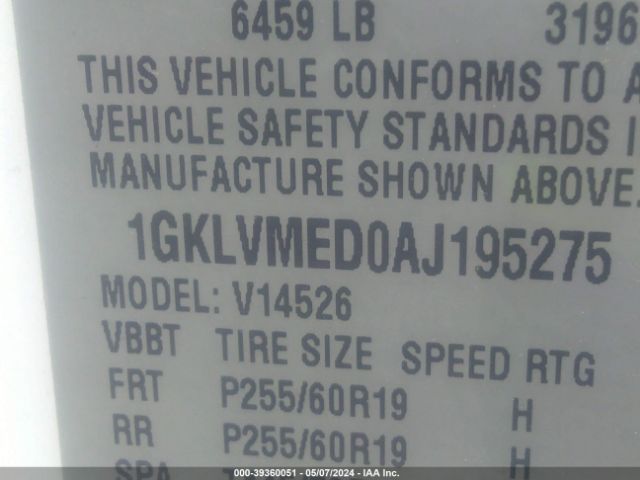 Photo 8 VIN: 1GKLVMED0AJ195275 - GMC ACADIA 