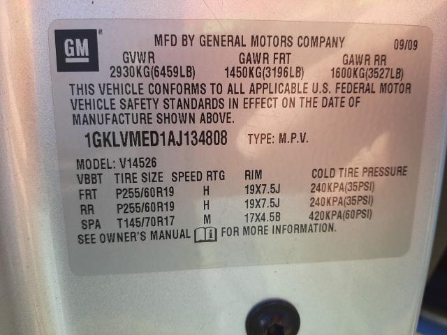 Photo 9 VIN: 1GKLVMED1AJ134808 - GMC ACADIA SLT 