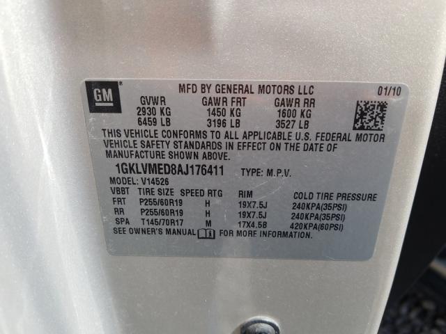 Photo 9 VIN: 1GKLVMED8AJ176411 - GMC ACADIA SLT 