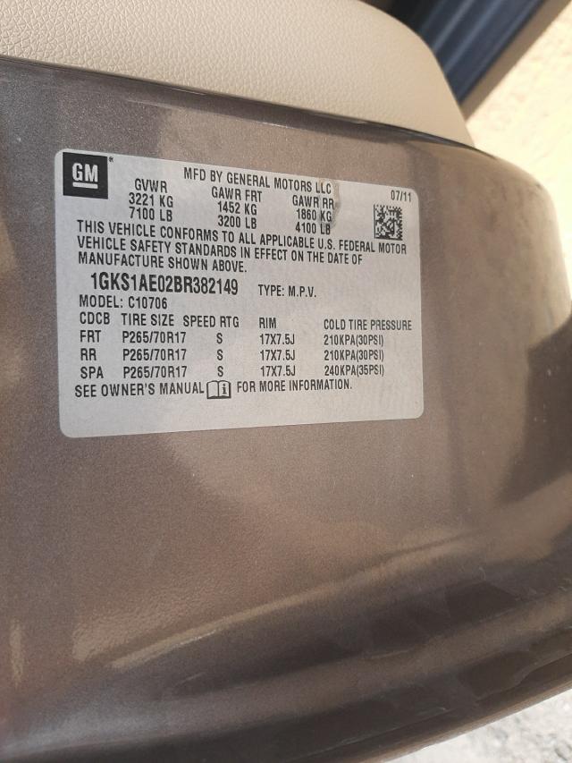 Photo 9 VIN: 1GKS1AE02BR382149 - GMC YUKON SLE 