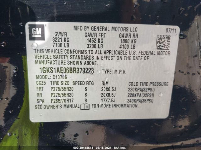 Photo 8 VIN: 1GKS1AE06BR379223 - GMC YUKON 