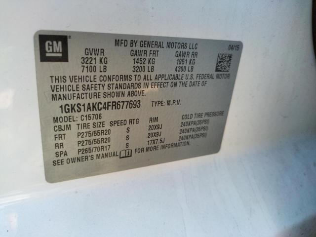 Photo 9 VIN: 1GKS1AKC4FR677693 - GMC YUKON SLE 