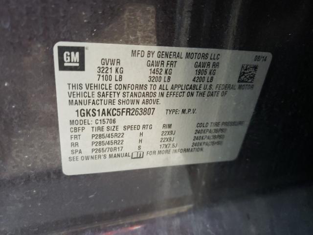 Photo 9 VIN: 1GKS1AKC5FR263807 - GMC YUKON SLE 