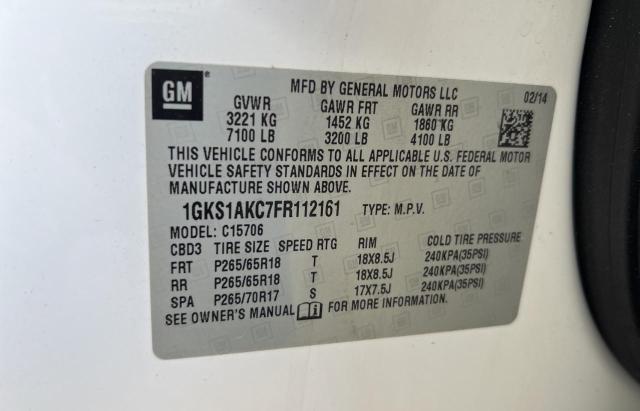 Photo 9 VIN: 1GKS1AKC7FR112161 - GMC YUKON SLE 