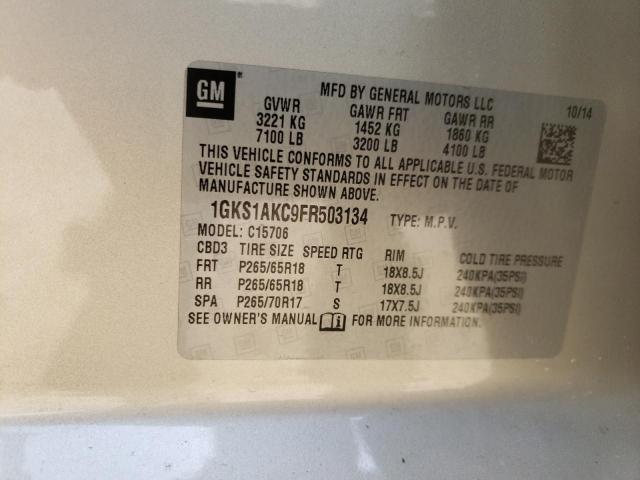 Photo 9 VIN: 1GKS1AKC9FR503134 - GMC YUKON SLE 