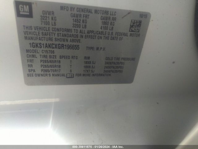 Photo 8 VIN: 1GKS1AKCXGR196655 - GMC YUKON 