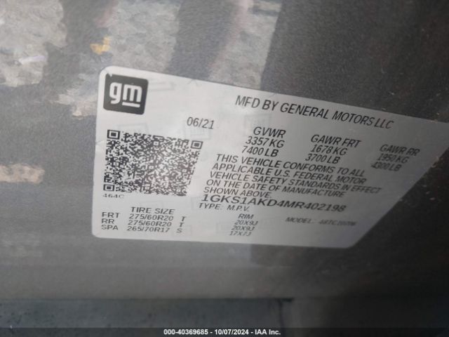 Photo 8 VIN: 1GKS1AKD4MR402198 - GMC YUKON 