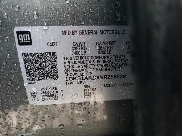 Photo 12 VIN: 1GKS1AKD8NR286229 - GMC YUKON SLE 